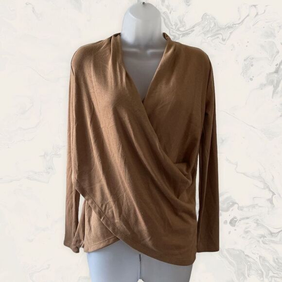 NWOT 1.State Cross Front Knit Top - Size XS - Color Camel - Picture 1 of 4